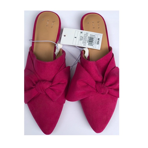 Pink Mules with Bow A New Day Rhea A New Day - Picture 4 of 8